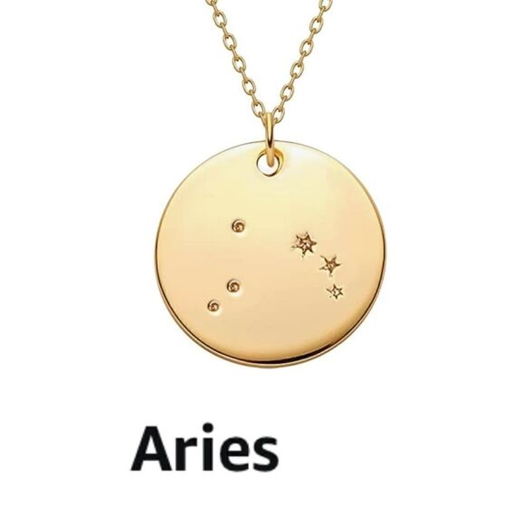 Virgo Zodiac Sign Disc Constellation Necklace - Picture 9 of 13